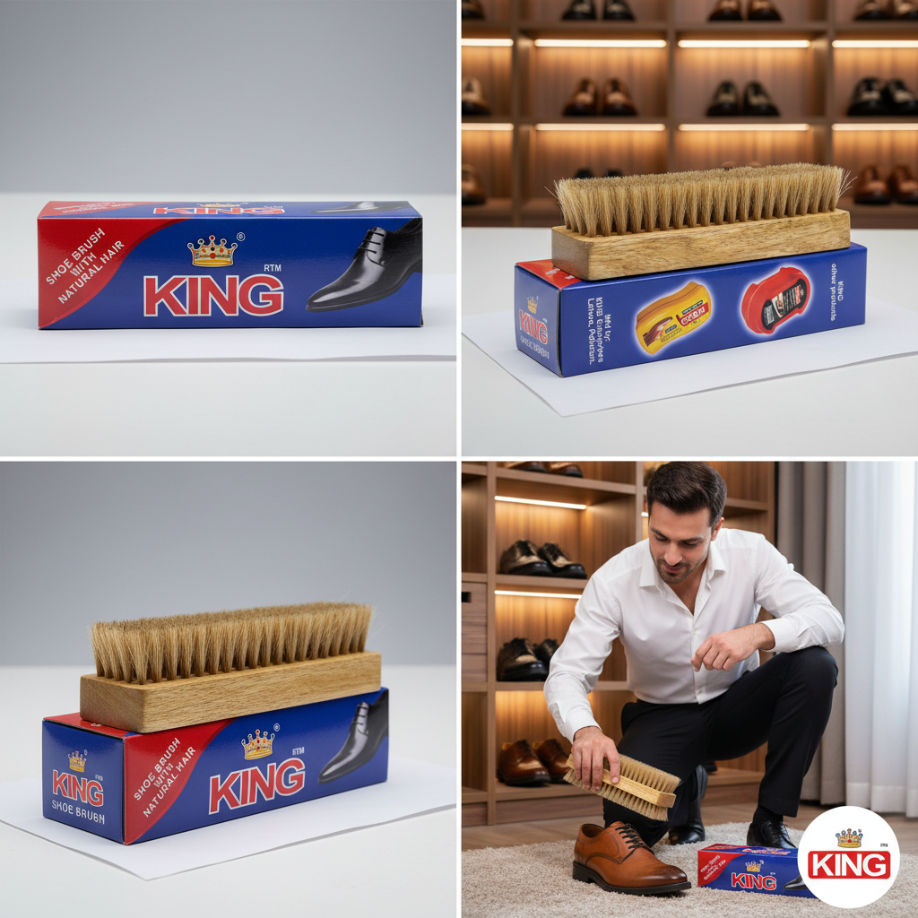 King Premium Natural Hair Professional Shoe Polishing Brush 3