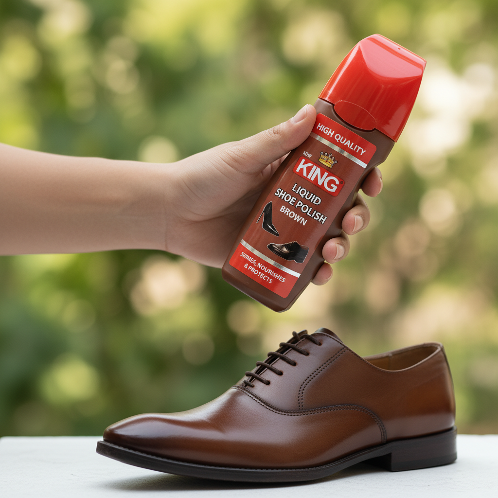 King Premium Brown Liquid Shoe Polish 2